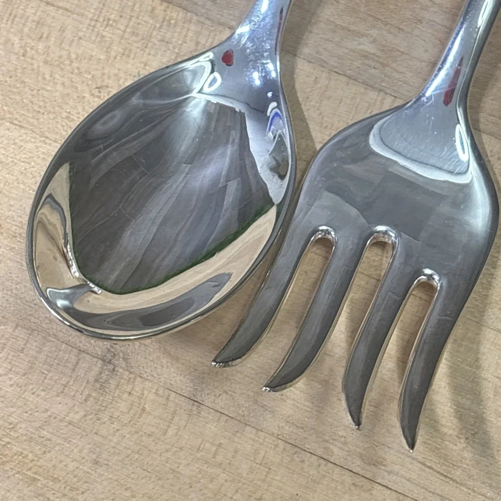 Vintage International Silver Christmas Serving Set Santa Tree Holiday Joy 2 Pc